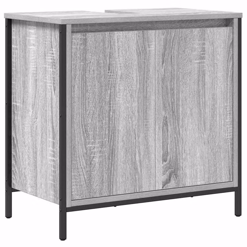 Berkfield Home Modern Grey Sonoma Bathroom Basin Cabinet W/D/H: 60 x 34.5 x 60 cm – 2