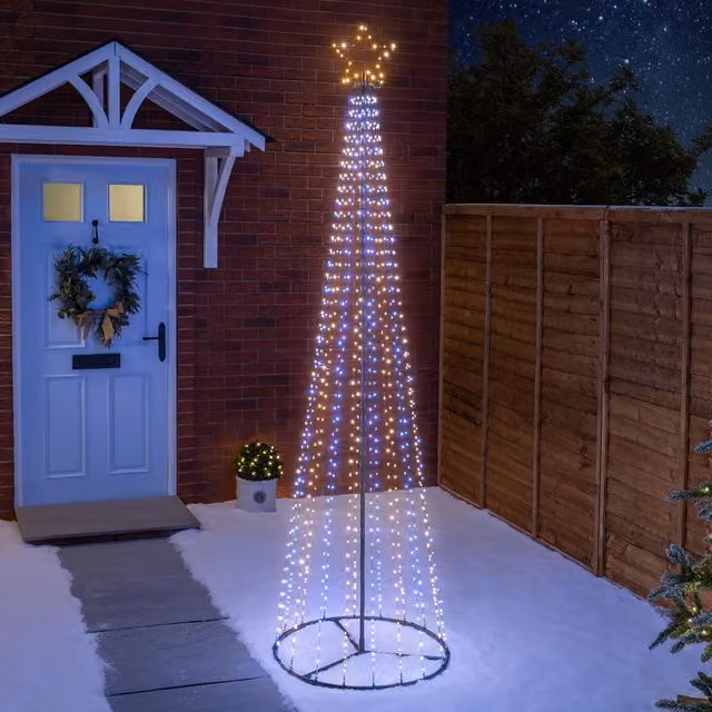 Christow Maypole Christmas Tree Micro LED Light for Indoor and Outdoor Decoration in White