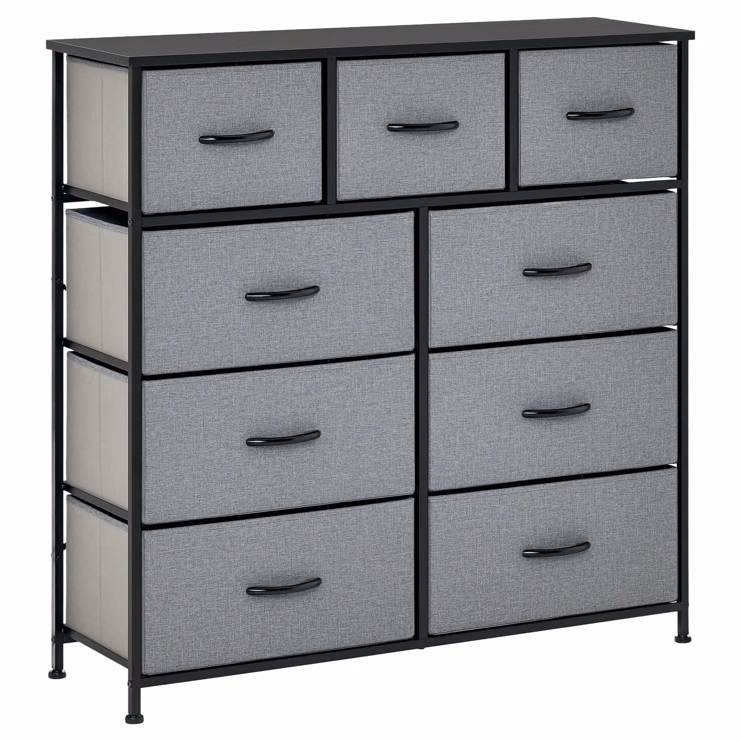 HOMCOM 9 Drawer Storage Chest Dresser and Organiser Unit in Black – 2