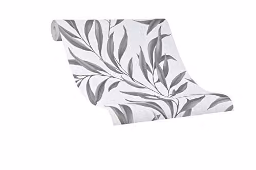 Marburg Floral Botanical Wallpaper in Beige and Grey, W/H: 0.53 x 10.05 m