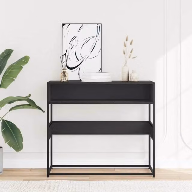 Berkfield Home Decorative Console Table in Black, W/D/H: 90 x 35 x 80 cm