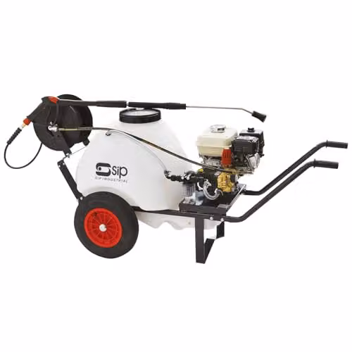 SIP Tempest PPB480/160 Petrol Pressure Washer in Silver, Powered by Honda GX160 163cc Engine, 2320psi / 160 bar, 480l/h Water Flow Rate