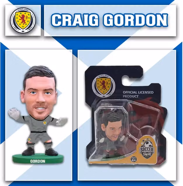 SoccerStarz Craig Gordon Scotland Home Kit Mini Figure, Grey, 5 cm