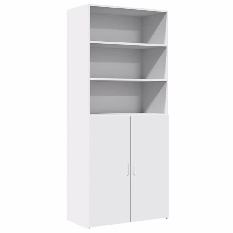 Berkfield Home White Modern Highboard in MDF, W/D/H: 80 x 42.5 x 185 cm