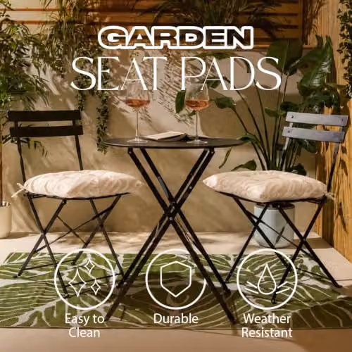 OHS 2 Pack Zebra Print Outdoor Garden Chair Cushions in Multicolour, W/D/H: 40 x 40 x 40 cm – 2