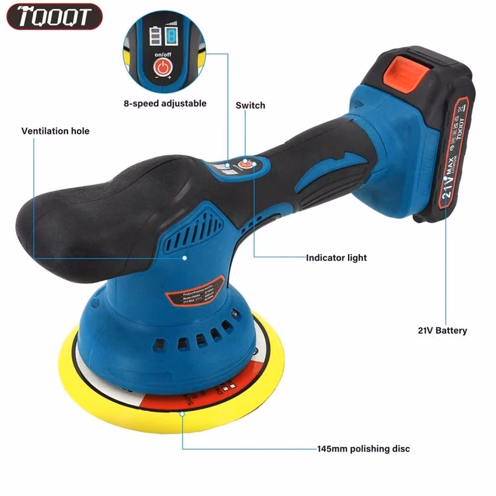 SPETLEK 21V 6in Cordless Car Polisher Buffer Sander in Blue – 2