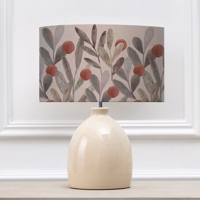 Voyage Maison Leura Ceramic Table Lamp with Katsura Eva Fabric Lampshade in Beige – 1