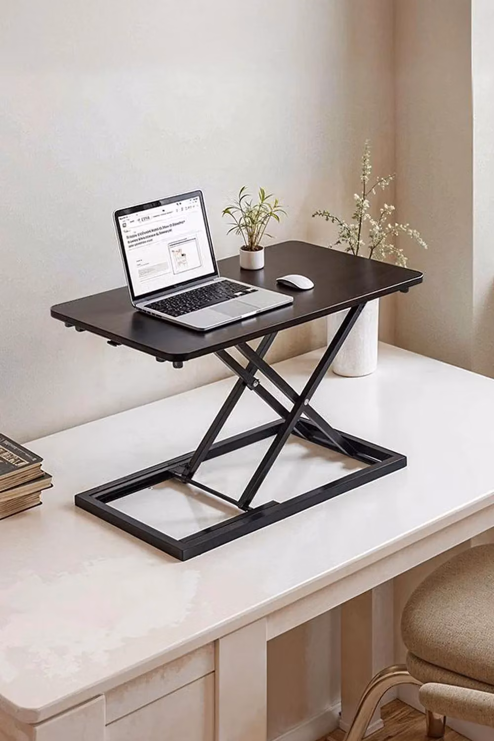 Living and Home Height Adjustable Standing Desk Converter in Black – 2