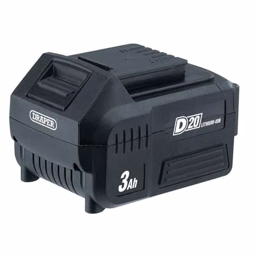 Draper 00649 D20 20V Lithium Battery (3.0Ah), Black