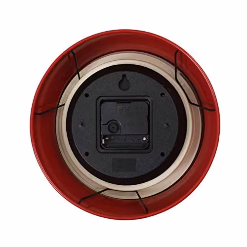 Premier Housewares Retro Round Metal Wall Clock in Red and Black, W/D/H: 22 x 22 x 8 cm – 3