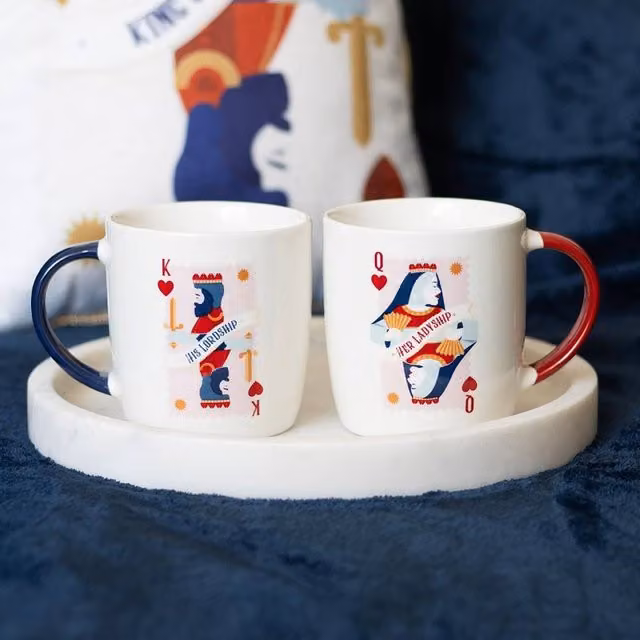 Uniqueful Her Ladyship & His Lordship Couples Ceramic Mug Set, 350ml – 1