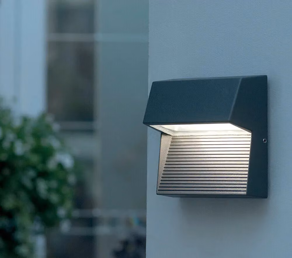 Loops LED Outdoor Wall Light Sconce, Grey Aluminium, IP54 Rated, 6W, with Bulb Included – 2