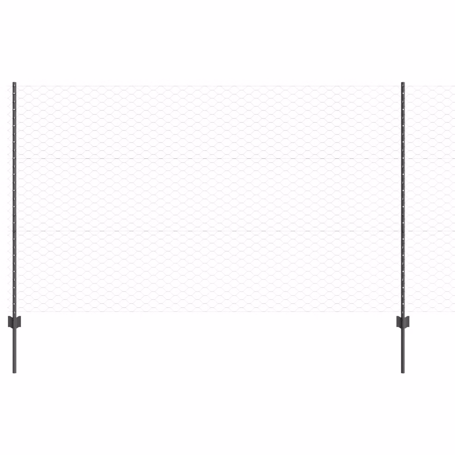 Berkfield Home 10-piece Grey Steel U-Channel Mesh Fence Posts, Height: 140 cm – 2