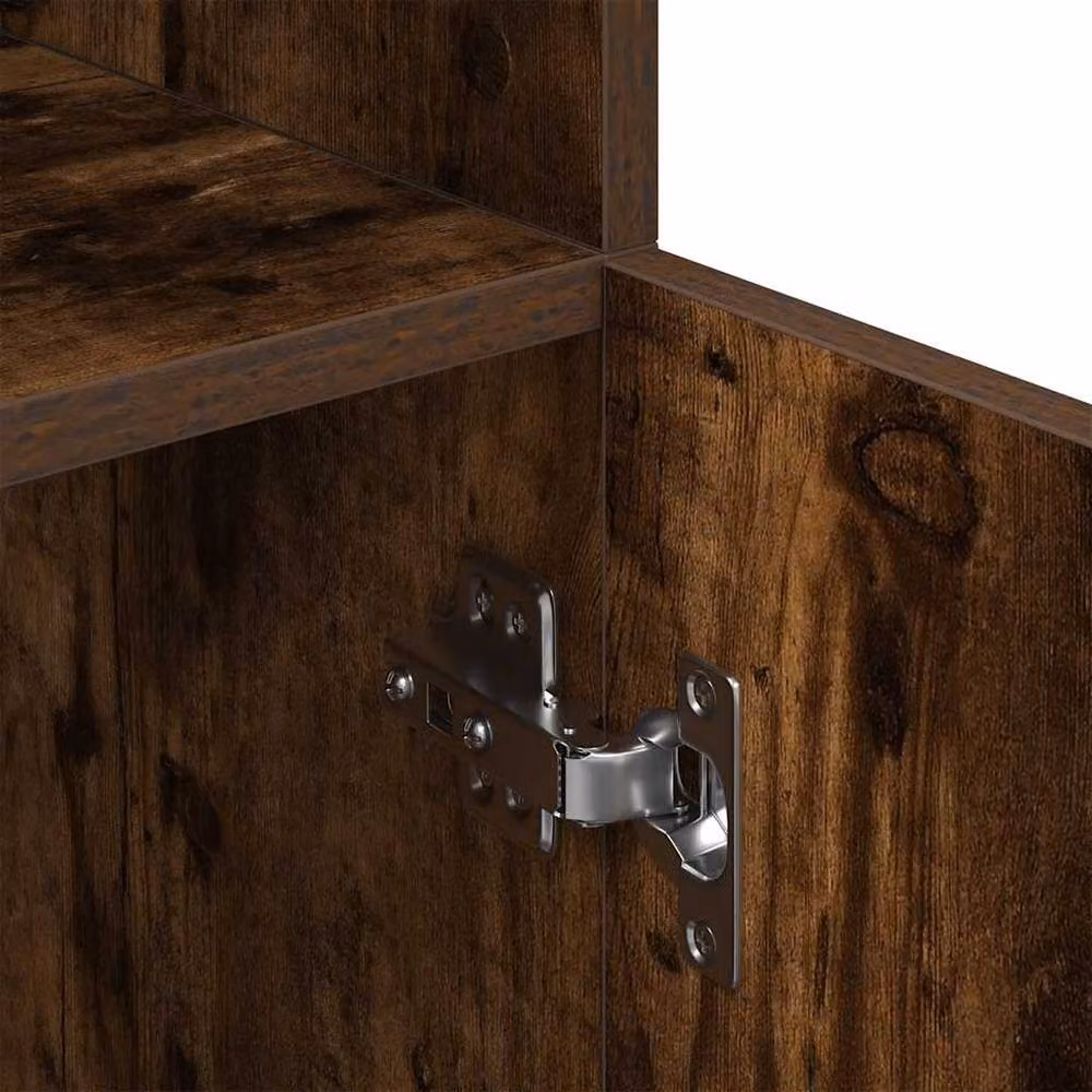 Berkfield Home Smoked Oak Kitchen Cabinet in Brown, W/D/H: 57 x 41.5 x 131.5 cm – 4