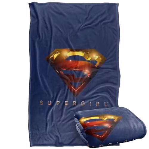 Warner Bros. Supergirl The TV Series Logo Glare Silky Touch Super Soft Fleece Throw Blanket, Multicolour – 1