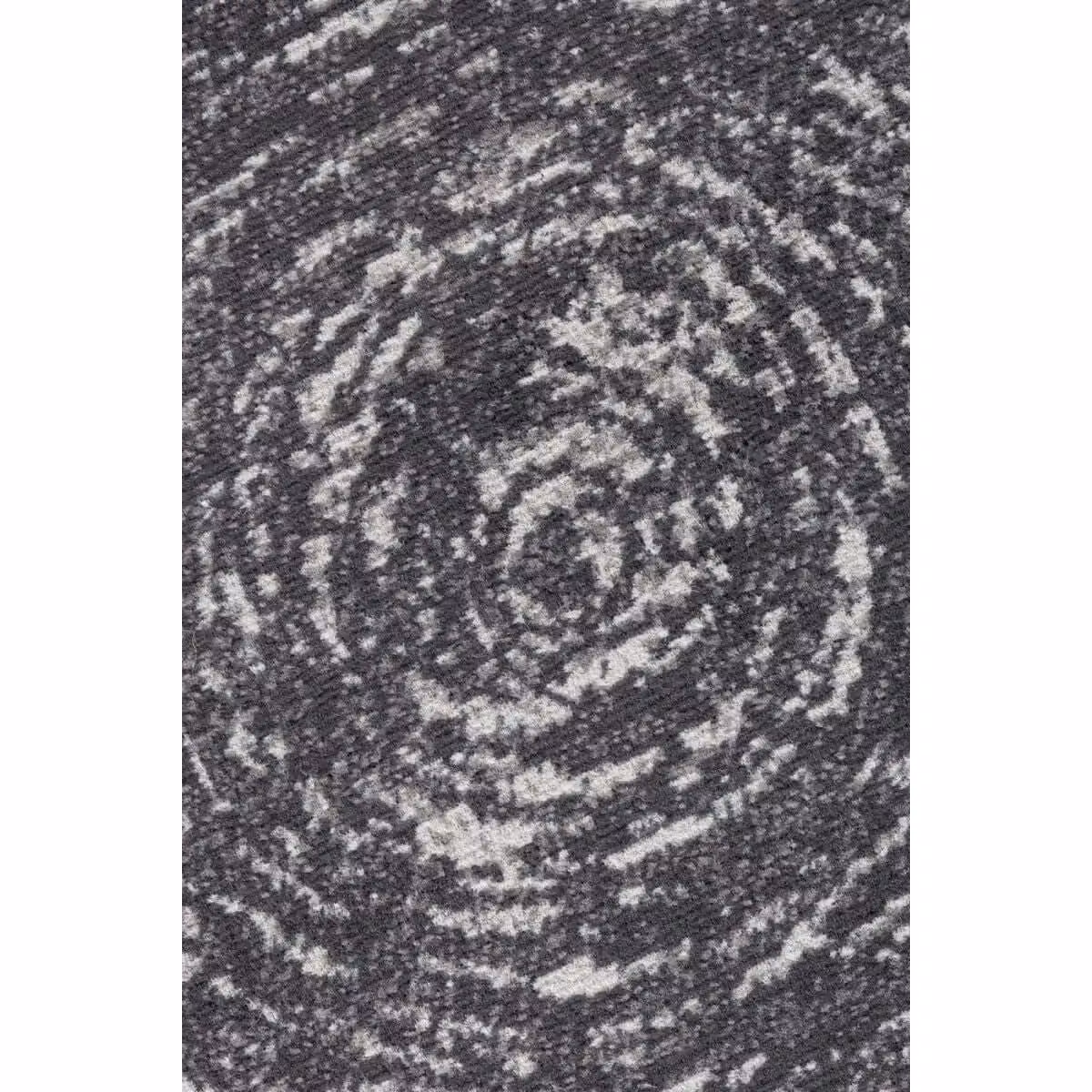 THE RUGS Gloria Round Rug Cavallo Abstract Short Pile Polypropylene in Dark Grey, Diameter: 120 cm – 2