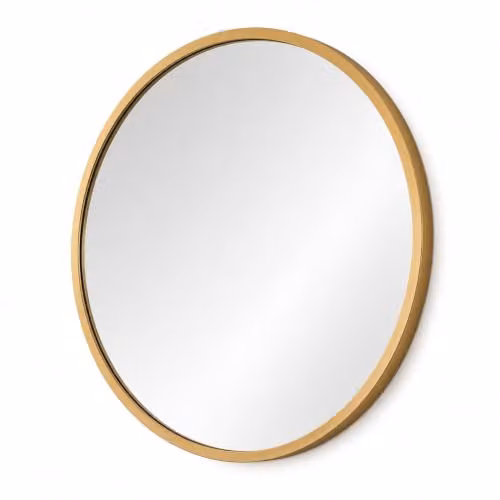 SPOT ON DEALZ Round Gold Metal Wall Mirror, Diameter: 40 cm