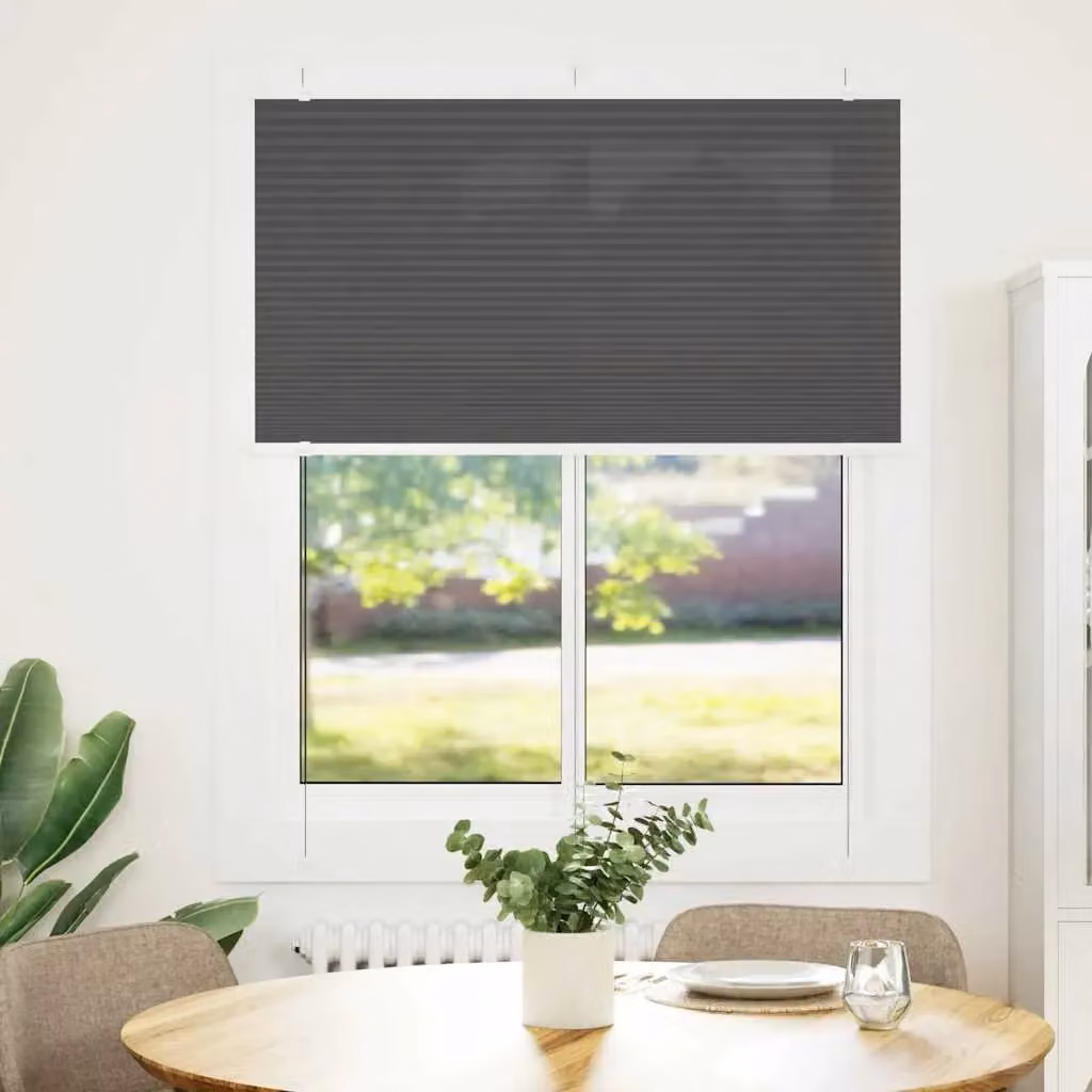 Berkfield Home Single Pleat Black Polyester Semi-Transparent Corded Blind W: 105 cm, H: 100 cm – 2