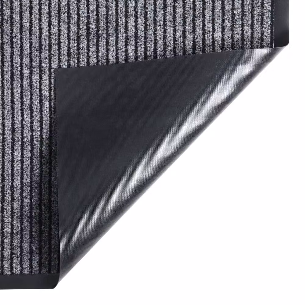 Berkfield Home Striped Grey and Black Non-Slip Doormat, W: 40 cm, D: 60 cm – 3