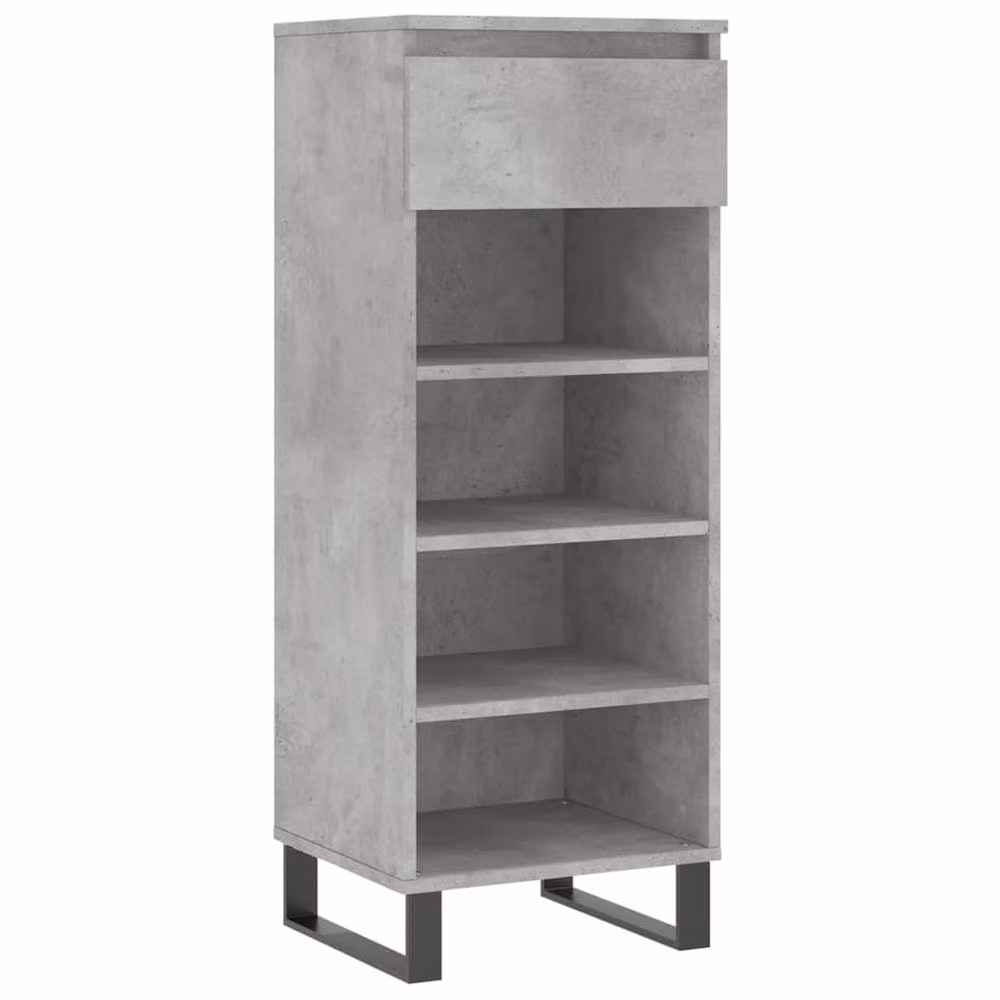 Berkfield Home Shoe Cabinet in Concrete Grey, W/D/H: 40 x 36 x 105 cm – 3