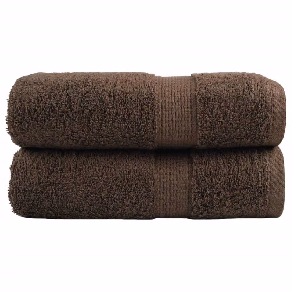 Berkfield Home SOLUND Premium Cotton Terry Guest Towels, Brown, 2 Pack, W: 30 cm, H: 50 cm, 600gsm – 2