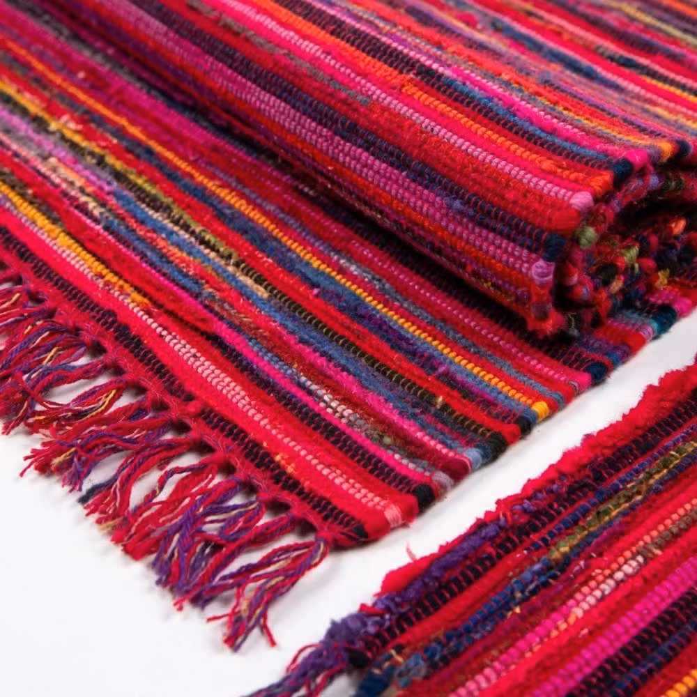 KDMD Pink Striped Boho Rag Rug, W: 50 cm, D: 90 cm – 3