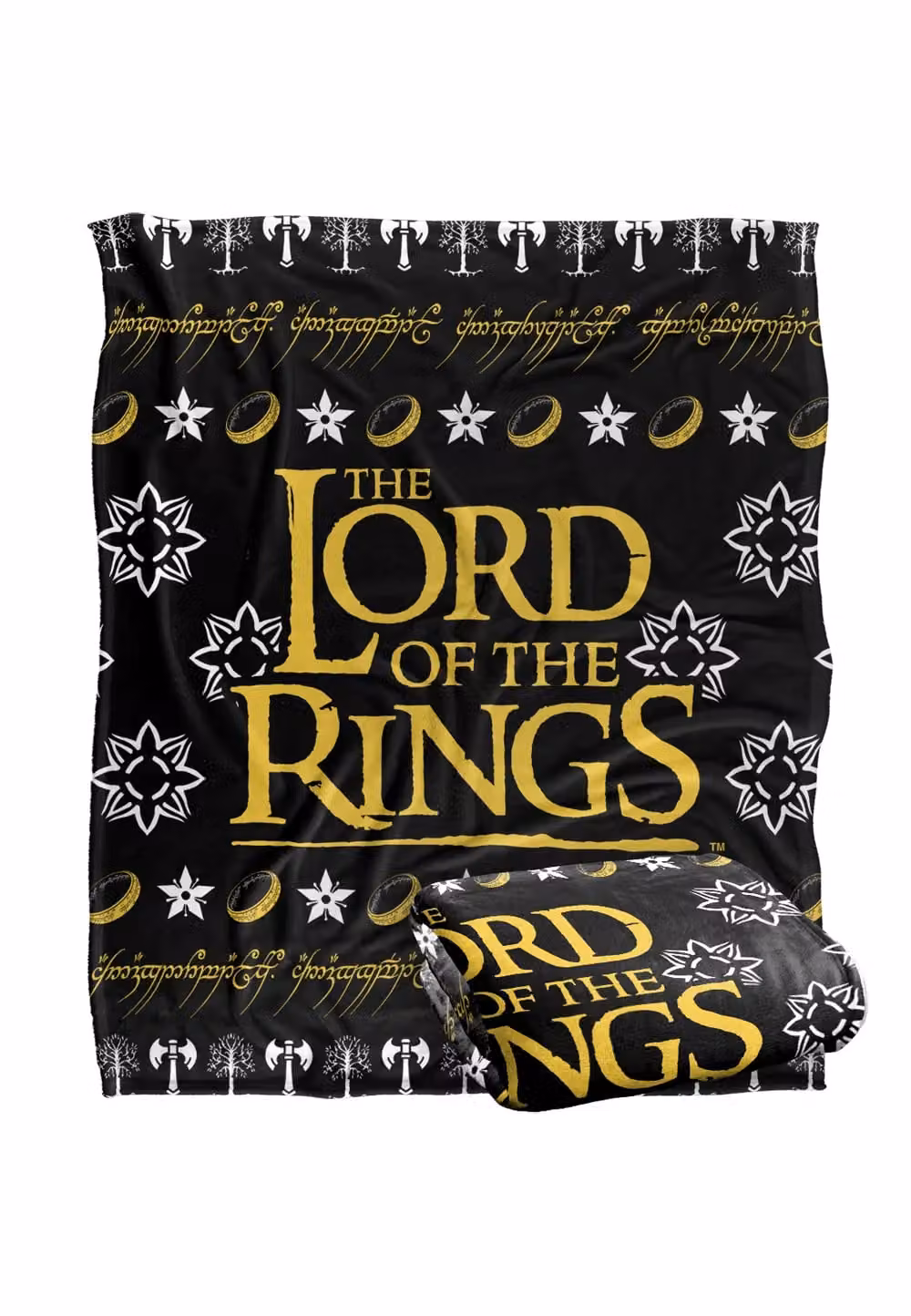 LOGOVISION Lord of the Rings Ugly Christmas Sweater Throw Blanket, Multicolour and White, W: 152 cm, D: 127 cm – 7