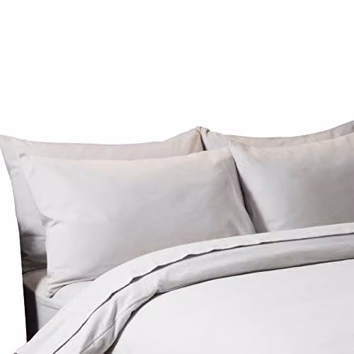 Belledorm Heather White Brushed Cotton Flannelette Housewife Pillowcase Pair, W/D/H: 76 x 51 x 51 cm