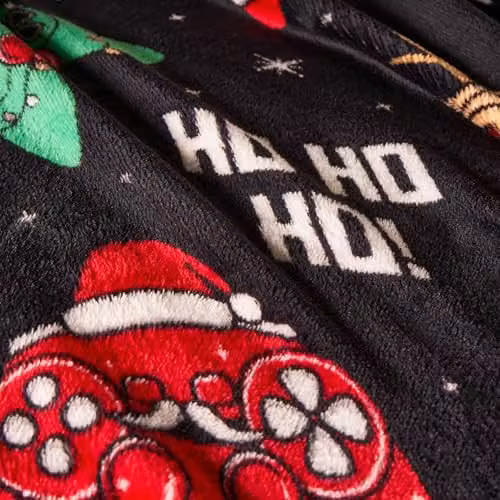 OHS Christmas Gaming Fleece Throw Blanket, Black, W/D/H: 120 x 150 cm – 3