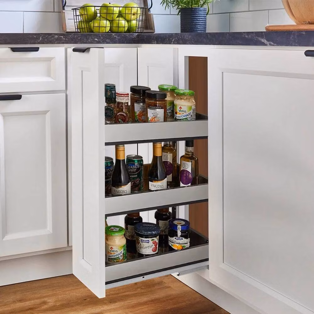 Kelvenix Silver Stainless Steel Pull Out Kitchen Cabinet Basket, W/D/H: 25 x 43 x 45 cm – 4