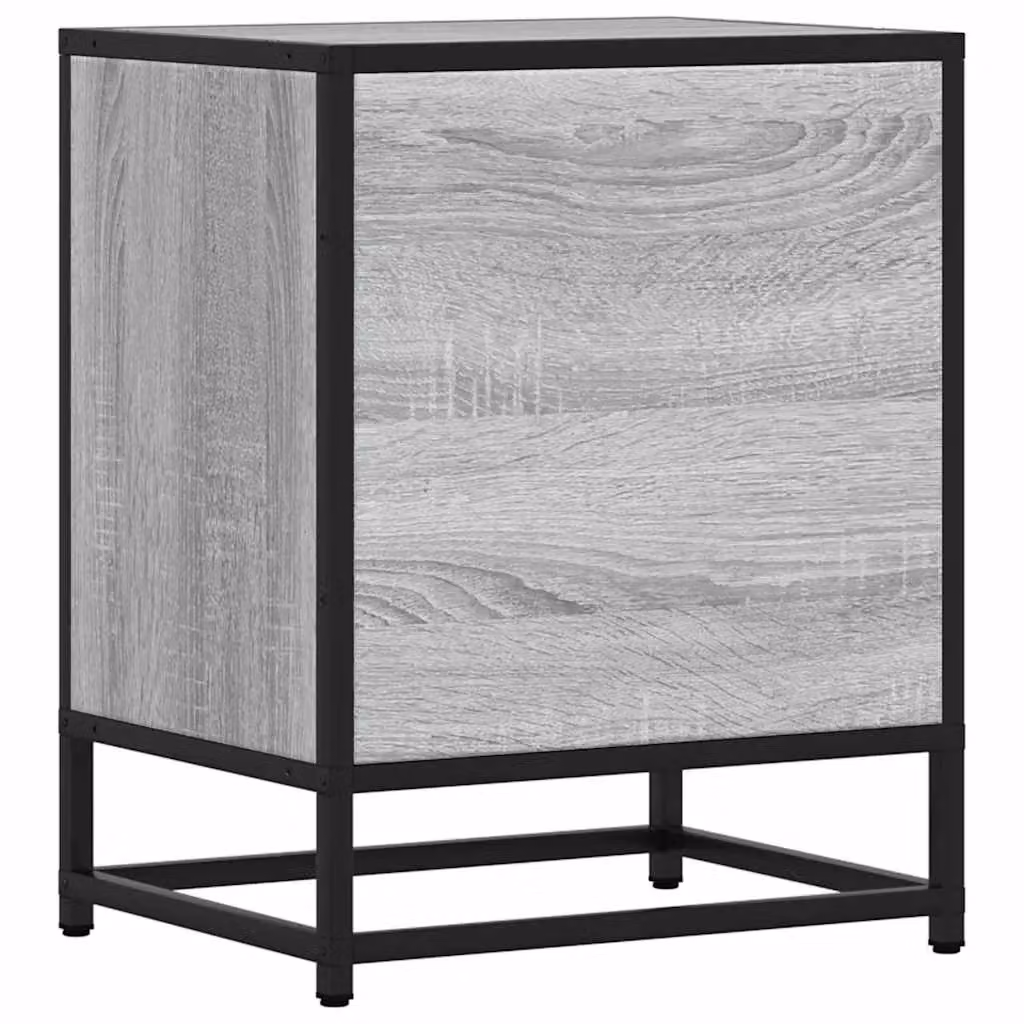 Berkfield Home Set of 2 Grey Sonoma Bedside Cabinets in Engineered Wood and Metal, W: 40 cm, D: 31 cm, H: 50 cm – 6