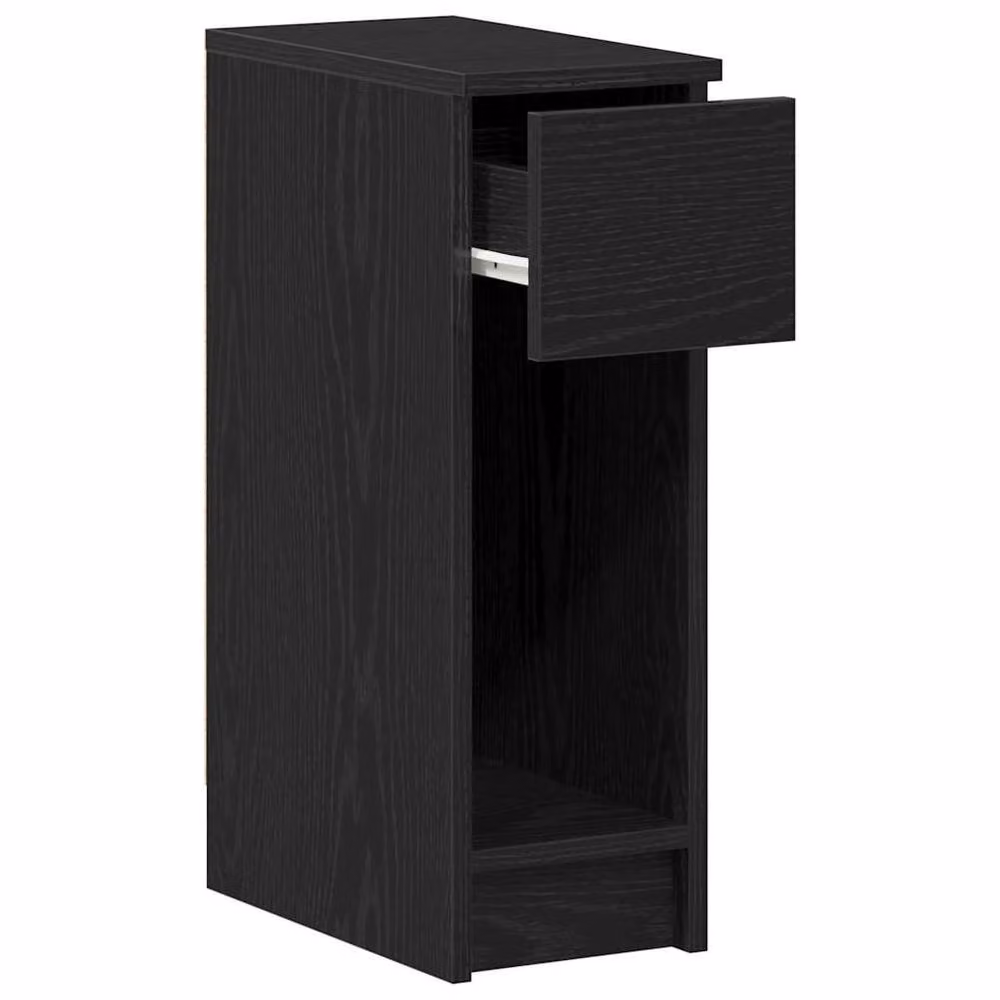 Berkfield Home Bedside Cabinet with Drawer in Black Oak, W/D/H: 20 x 36 x 60 cm – 4