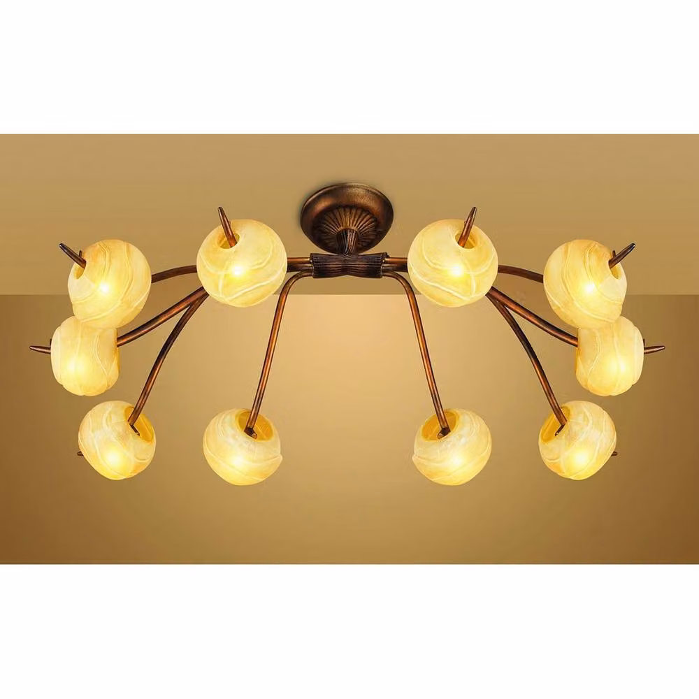 Netlighting Wave 10 Light G9 Ceiling Light in Rustic Gold – 2