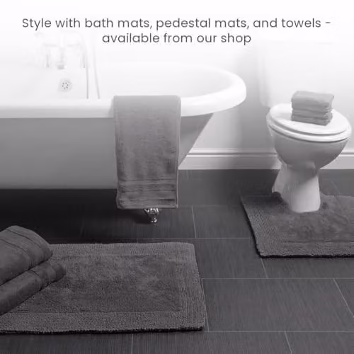 Allure Bath Fashions Reversible Heavyweight Cotton Square Shower Mat, Charcoal, W/D/H: 55 x 55 x 1 cm – 5
