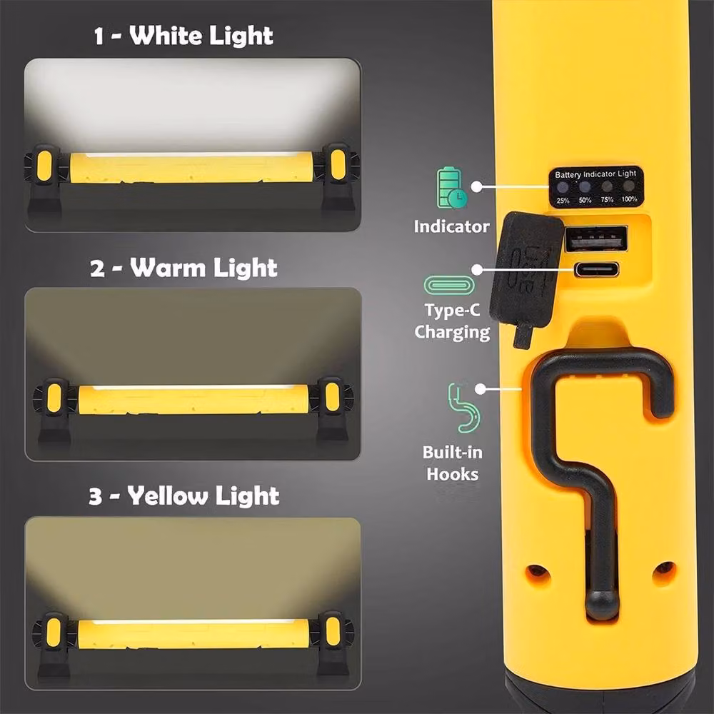 Ventryn Magnetic LED Underhood Work Light Bar, 3000LM, 3 Modes, Yellow – 3