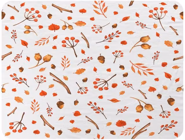 Benjamin Tate Design Acorns and Leaves Fleece Blanket in Orange and Beige, W/D/H: 120 x 150 cm – 2