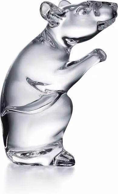 Baccarat Zodiac Crystal The Year of The Rat Figurine in Clear