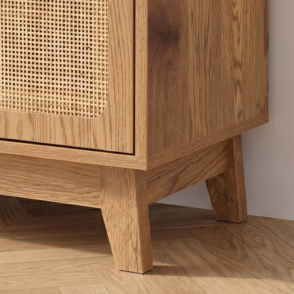 CALICOSY ALIA 2-Door Sideboard with Rattan Caning, Brown, W: 80 cm, D: 35 cm, H: 75 cm – 5