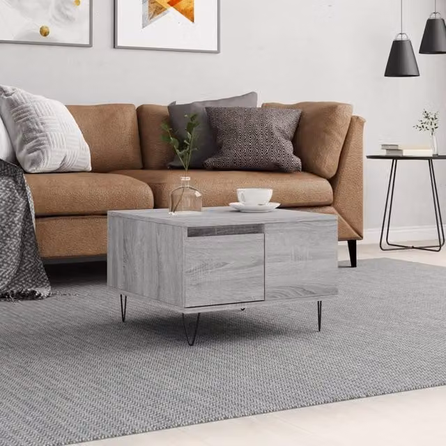 Berkfield Home Grey Sonoma Square Coffee Table W/D/H: 55 x 55 x 36.5 cm – 1
