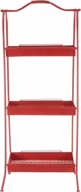 Orsina Lexa Red Metal Ladder Storage Rack with Curved Design