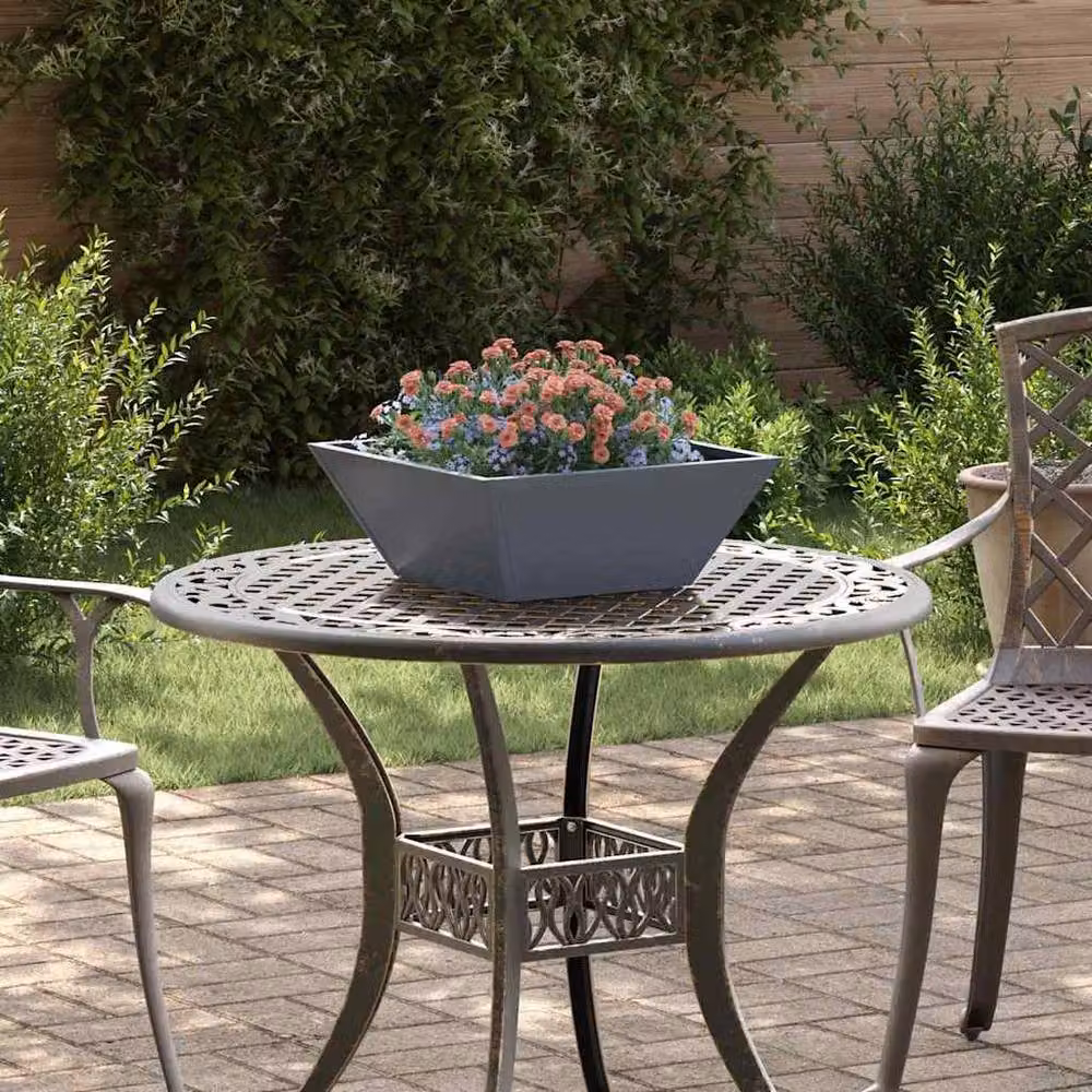 Berkfield Home Modern Garden Bowl Planters, 5 Piece Anthracite Steel Set, W/D/H: 40 x 40 x 15 cm – 2