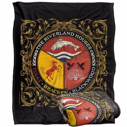 Warner Bros. Game of Thrones Riverland Houses Super Soft Fleece Throw Blanket, Multicolour, W: 127.0 cm x D: 152.4 cm x H: 152.4 cm – 1