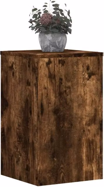 Berkfield Home Set of 2 Smoked Oak Plant Stands, Brown, W/D/H: 30 x 30 x 50 cm – 1