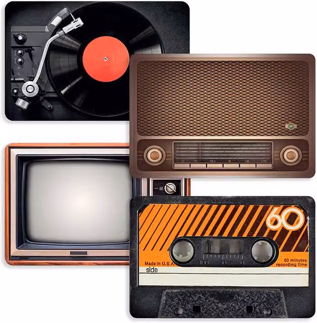 Mikamax Set of 4 Retro Graphic Placemats in Multicolour