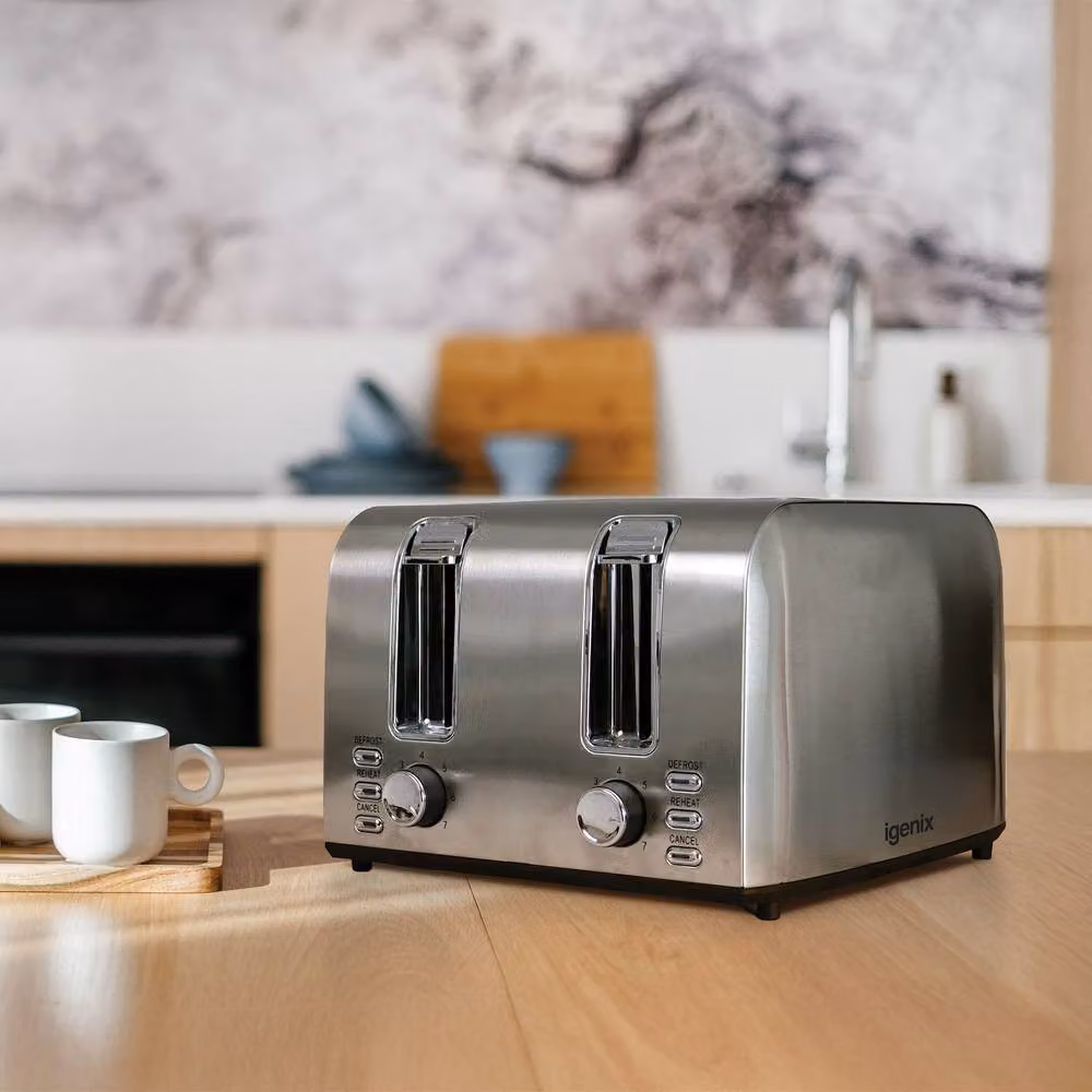Igenix IGT0 4 Slice Stainless Steel Toaster in Silver – 11