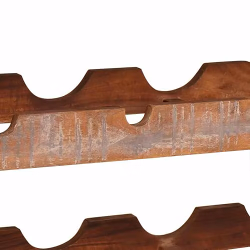 vidaXL Industrial Wall-Mounted Wine Rack in Brown, Solid Wood and Metal, W: 100 cm, D: 45 cm, H: 33 cm – 2