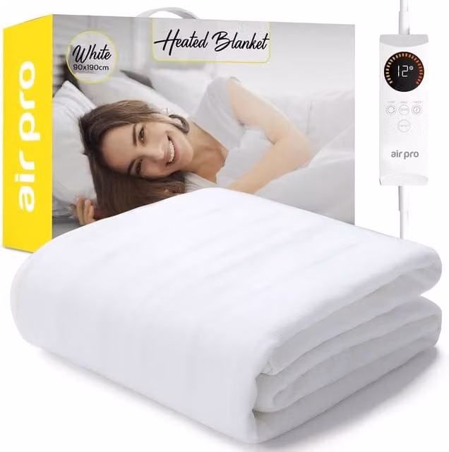 Air Pro Fleece Electric Blanket White, W/D/H: 200 x 180 x 10 cm