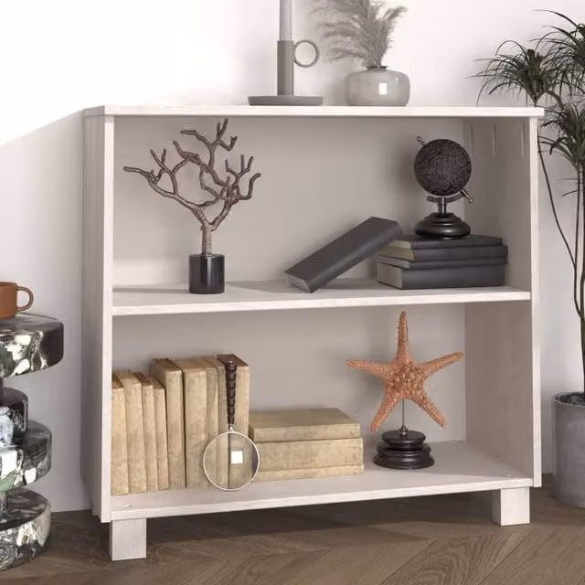 Berkfield Home Hamar White Solid Wood Pine Sideboard, W/D/H: 85 x 35 x 80 cm