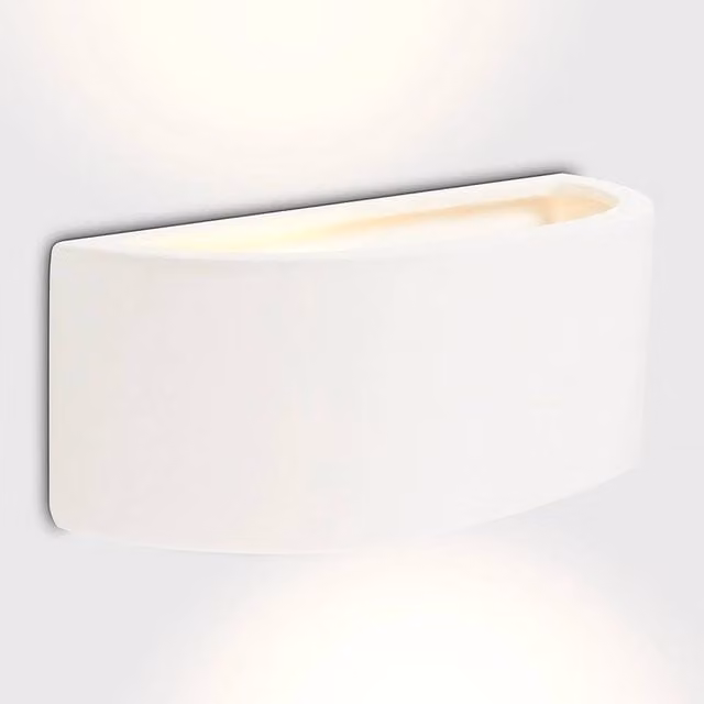 EONLION Modern White Ceramic Curved Wall Light Uplighter