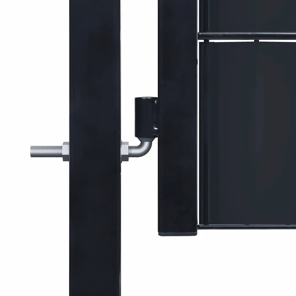 Berkfield Home Anthracite PVC and Steel Single Swing Fence Gate W: 100 cm, H: 81 cm – 3
